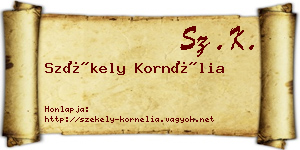 Székely Kornélia névjegykártya